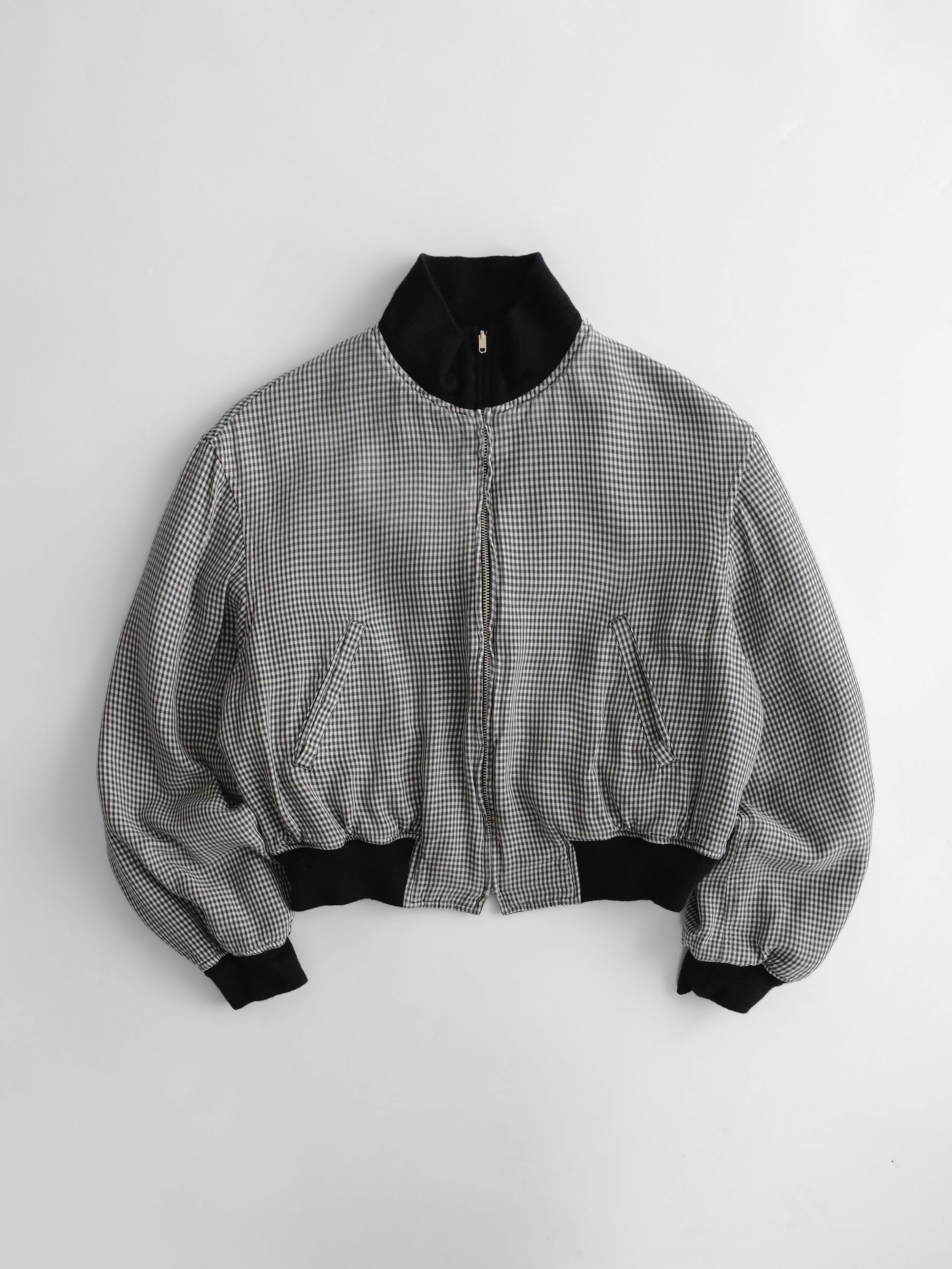 SS1999 YOHJI YAMAMOTO PLAID / TARTAN BLACK /WHITE Y'S REVERSIBLE JACKET