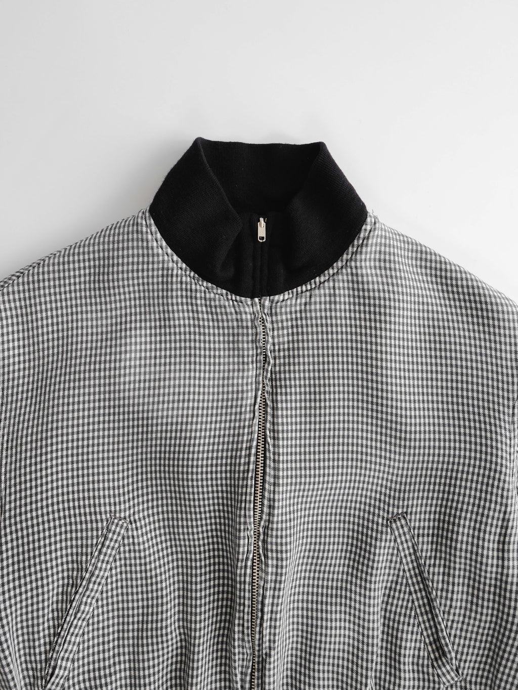 SS1999 YOHJI YAMAMOTO PLAID / TARTAN BLACK /WHITE Y'S REVERSIBLE JACKET