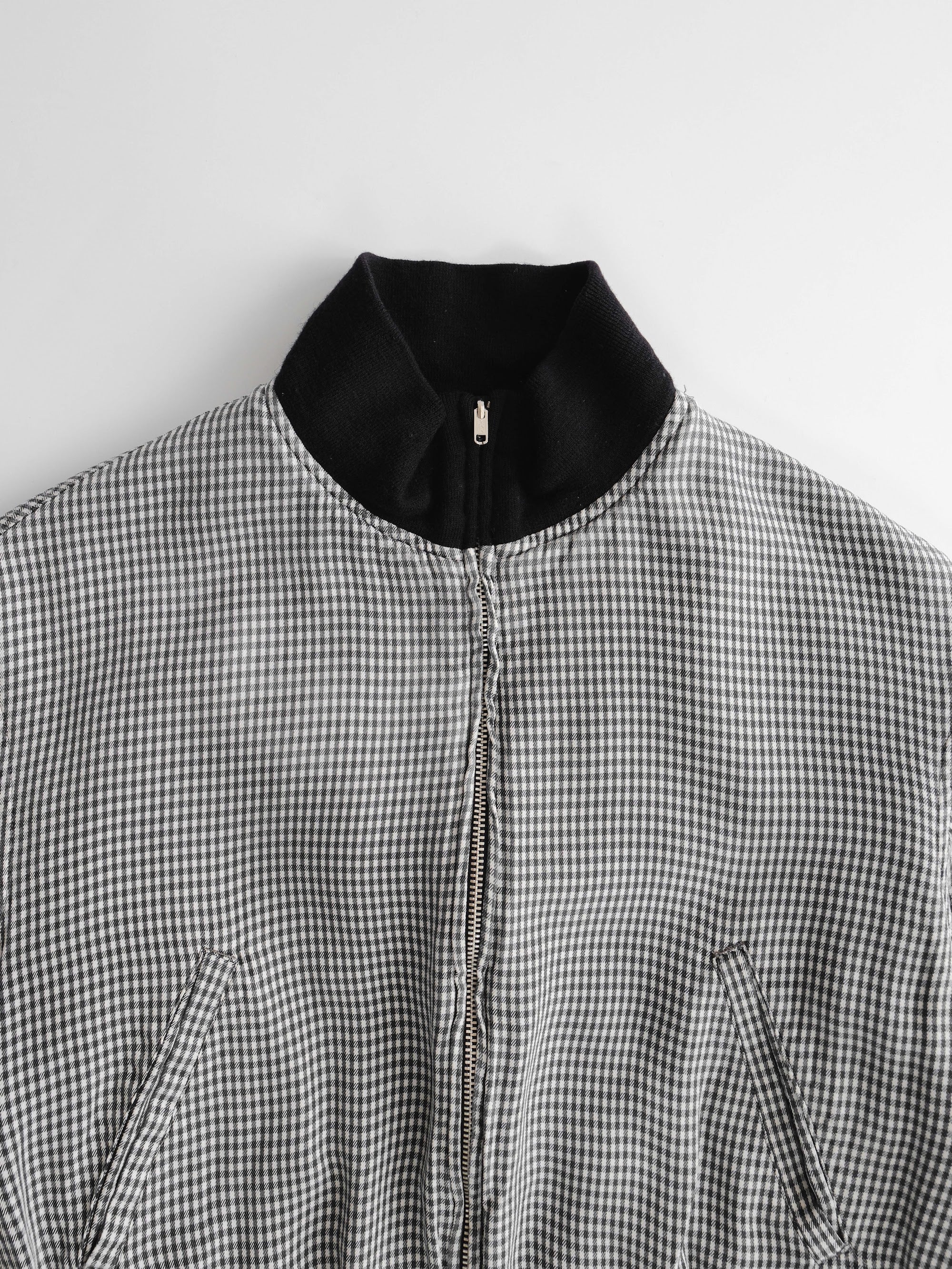 SS1999 YOHJI YAMAMOTO PLAID / TARTAN BLACK /WHITE Y'S REVERSIBLE JACKET