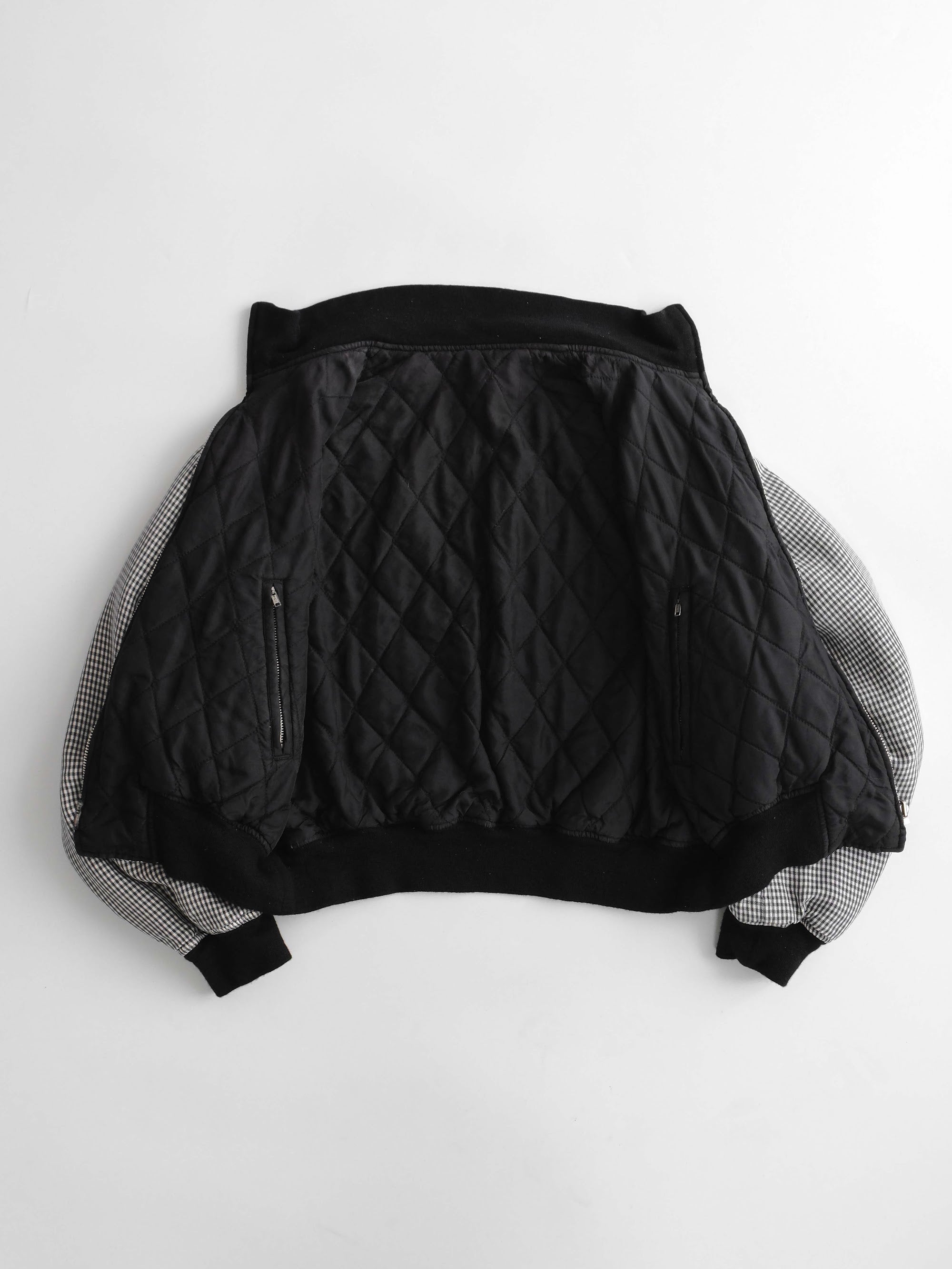SS1999 YOHJI YAMAMOTO PLAID / TARTAN BLACK /WHITE Y'S REVERSIBLE JACKET
