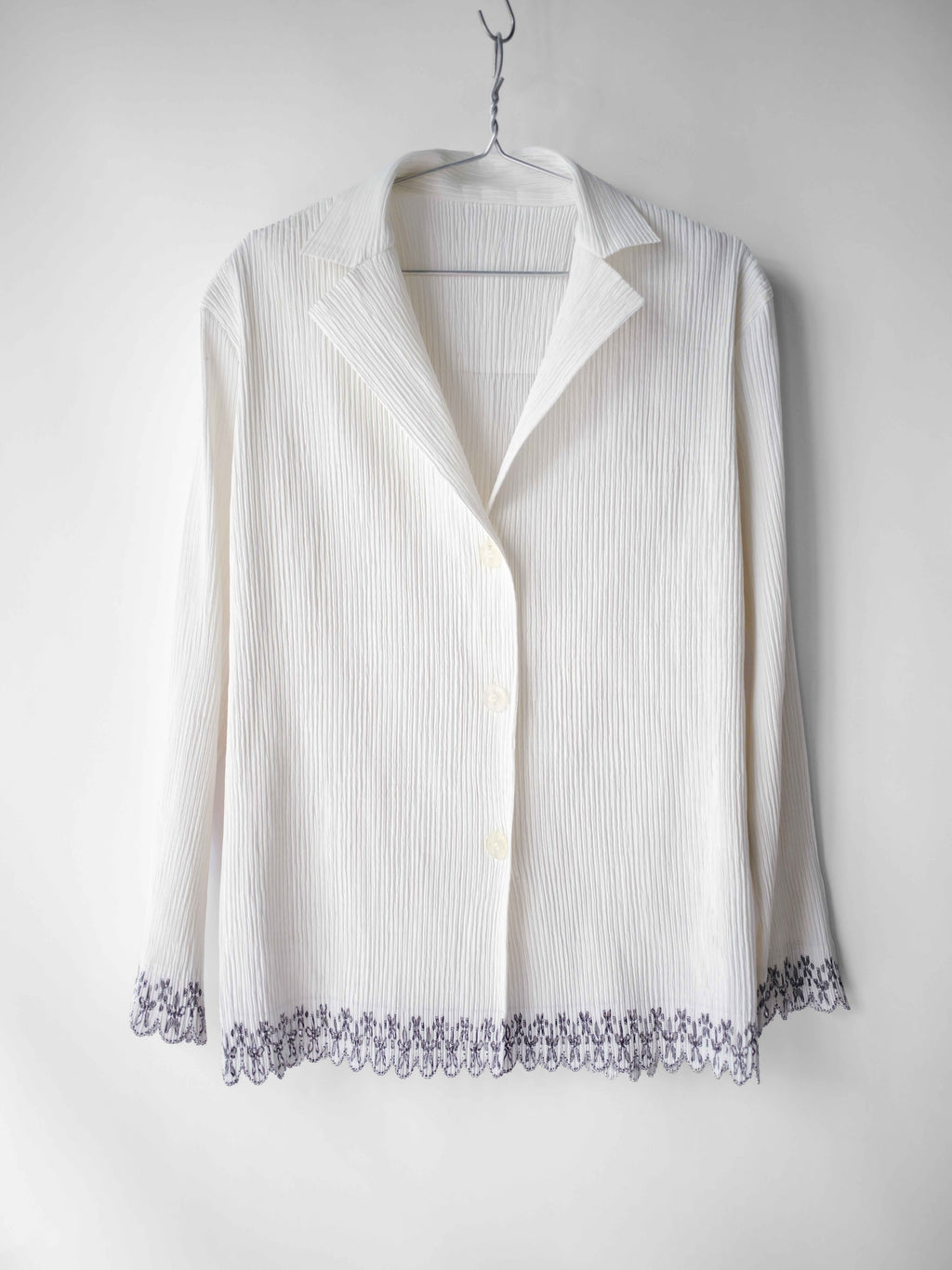 SS2001 ISSEY MIYAKE PLEATED WHITE MAINLINE LS SHIRT