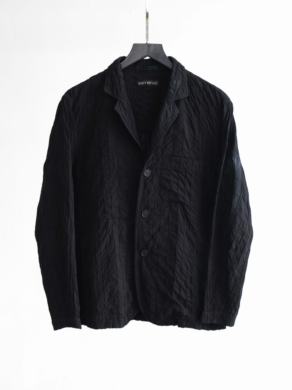 SS2002 ISSEY MIYAKE EMBROIDERED BLACK STRIPES "MAIN LINE" JACKET