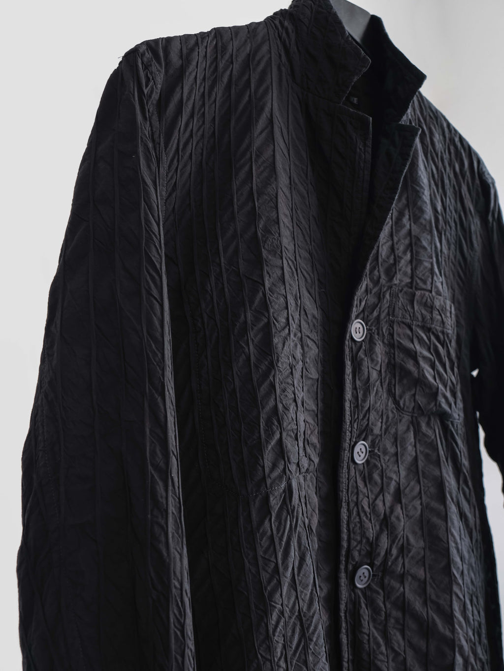 SS2002 ISSEY MIYAKE EMBROIDERED BLACK STRIPES "MAIN LINE" JACKET