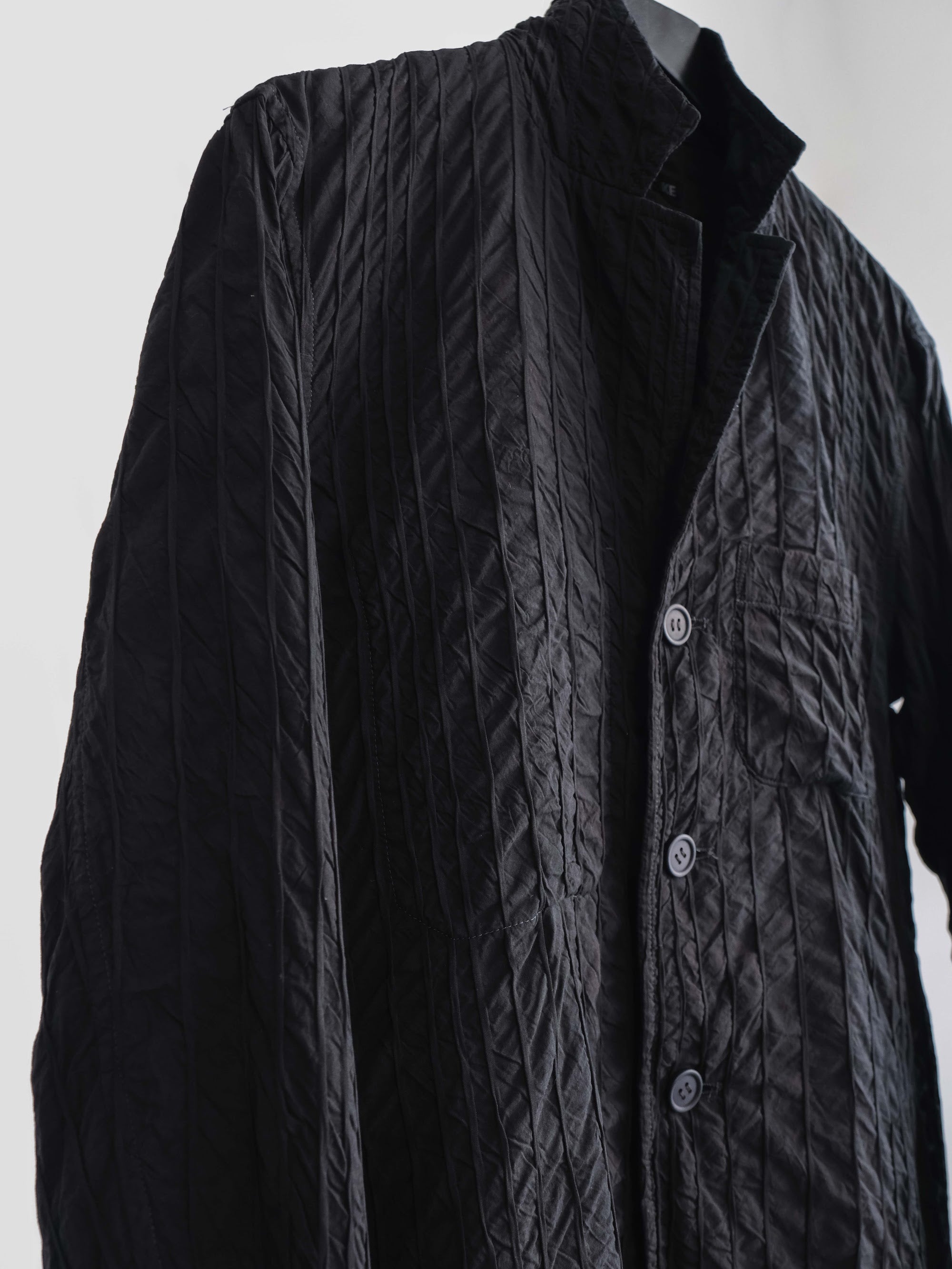 SS2002 ISSEY MIYAKE EMBROIDERED BLACK STRIPES "MAIN LINE" JACKET