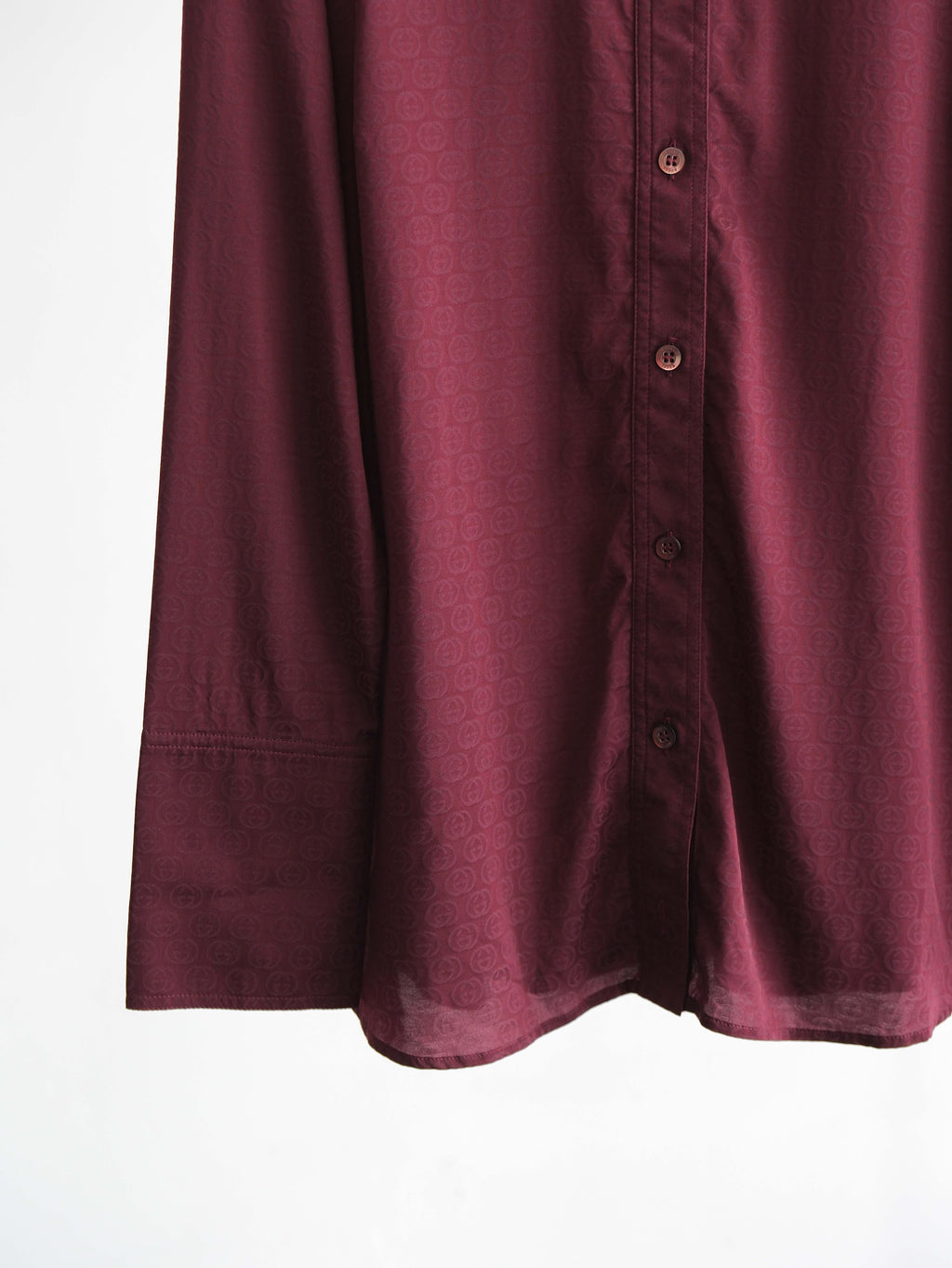SS2003 GUCCI PURPLE MONOGRAM JACQUARD LS SHIRT