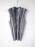 SS2003 ISSEY MIYAKE PLEATSPLEASE PLEATED GREEN SLEEVELESS SS SHIRT