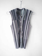 SS2003 ISSEY MIYAKE PLEATSPLEASE PLEATED GREEN SLEEVELESS SS SHIRT