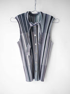 SS2003 ISSEY MIYAKE PLEATSPLEASE PLEATED GREEN SLEEVELESS SS SHIRT