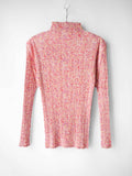 SS2003 ISSEY MIYAKE PLEATSPLEASE PLEATED PINK TURTLE NECK LS T-SHIRT