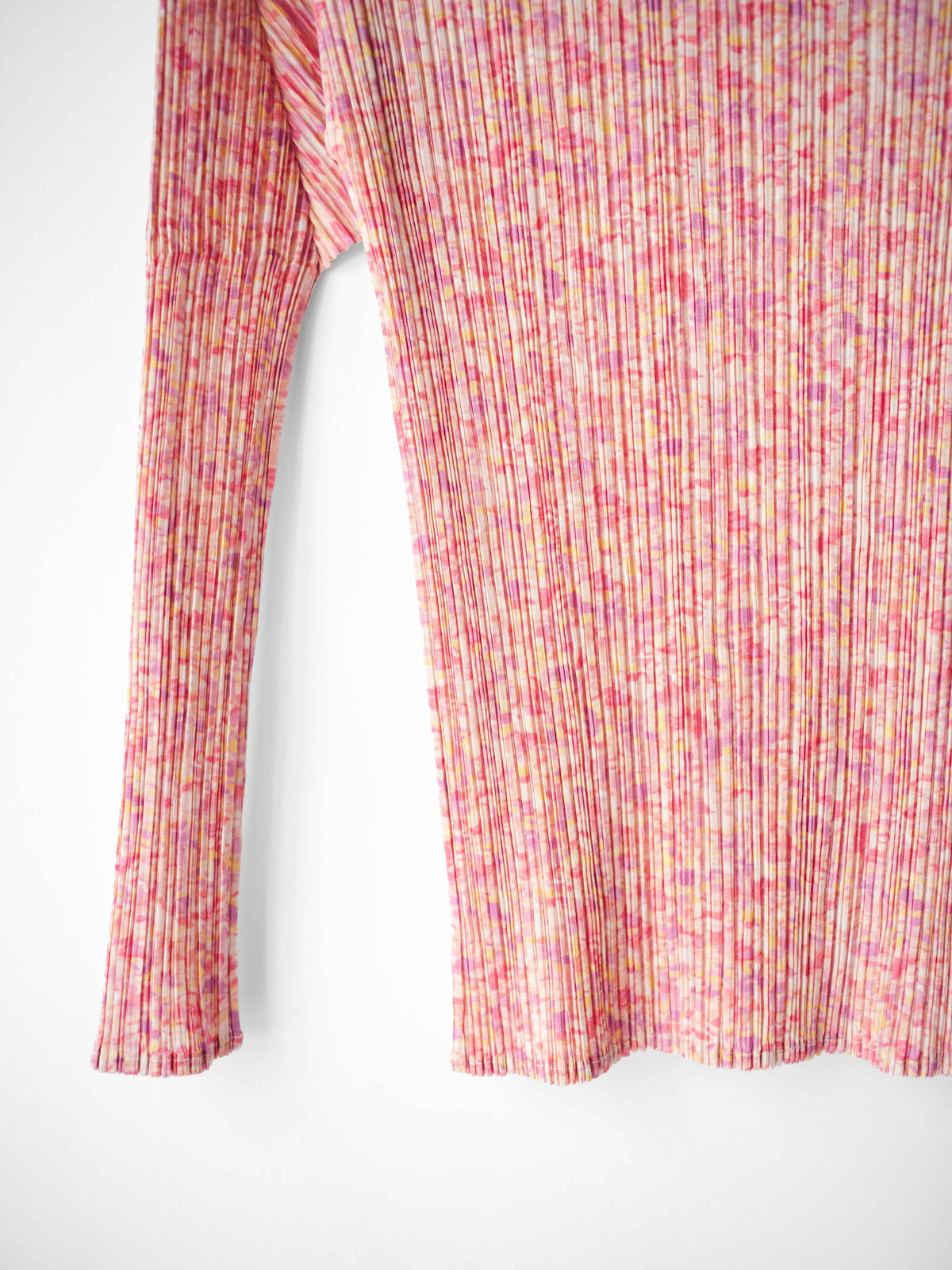 SS2003 ISSEY MIYAKE PLEATSPLEASE PLEATED PINK TURTLE NECK LS T-SHIRT
