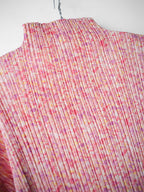 SS2003 ISSEY MIYAKE PLEATSPLEASE PLEATED PINK TURTLE NECK LS T-SHIRT