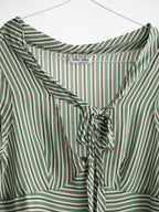 SS2004 MIU MIU STRIPES GREEN RUNWAY SILK TIE-FRONT TANK TOP