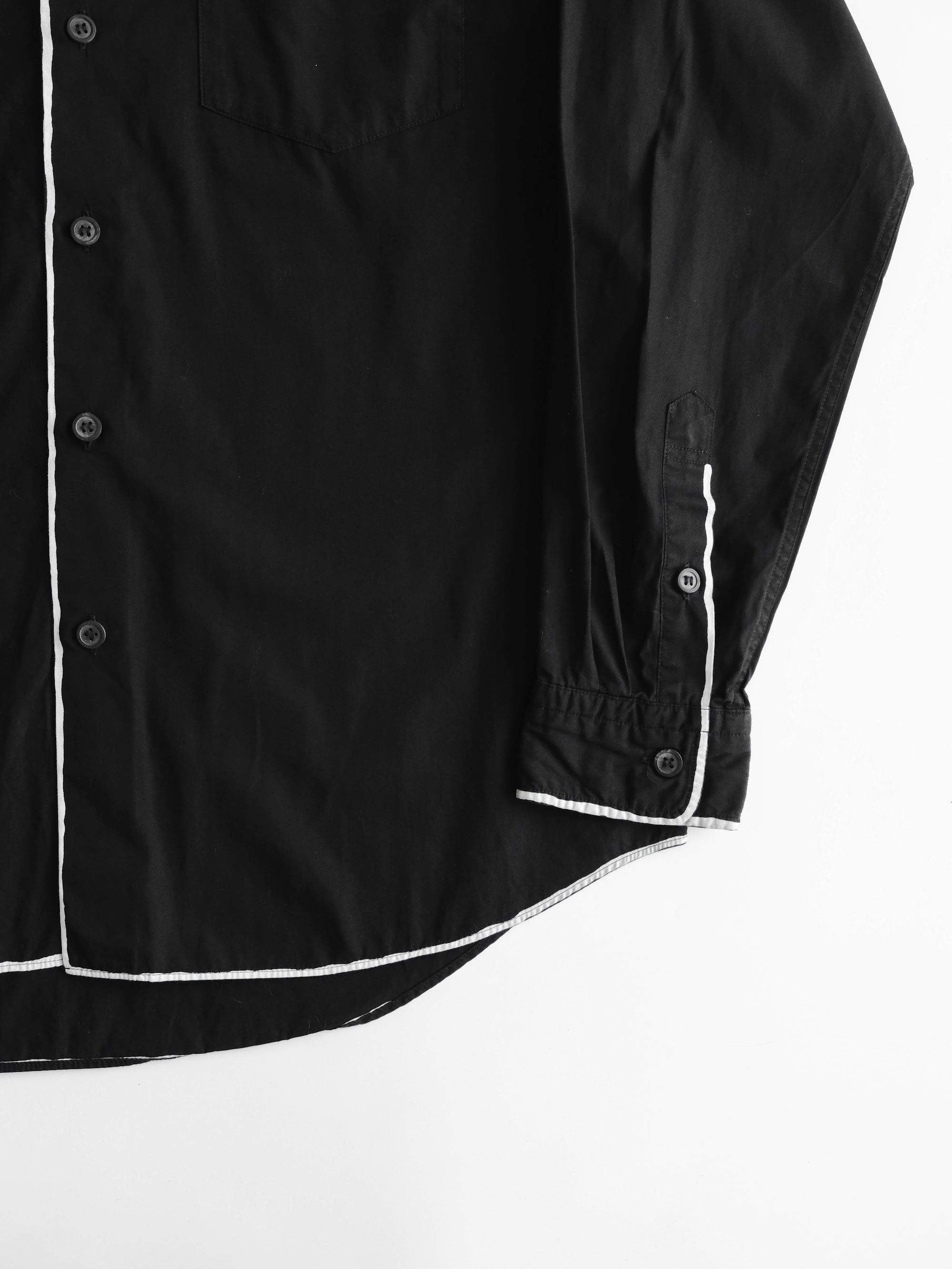 SS2006 ISSEY MIYAKE BLACK WHITE LINE LS SHIRT