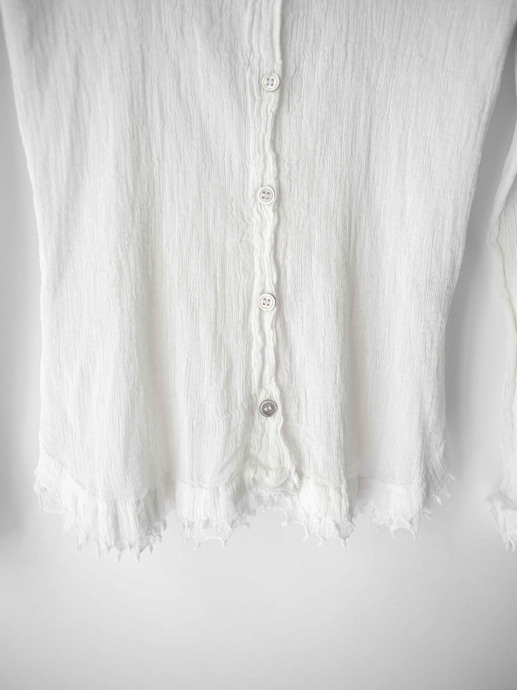 SS2007 ISSEY MIYAKE ME PLEATED WHITE JELLYFISH LS SHIRT