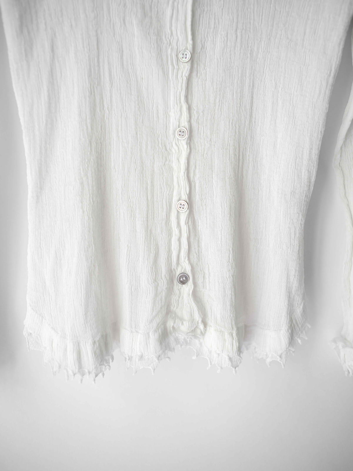 SS2007 ISSEY MIYAKE ME PLEATED WHITE JELLYFISH LS SHIRT