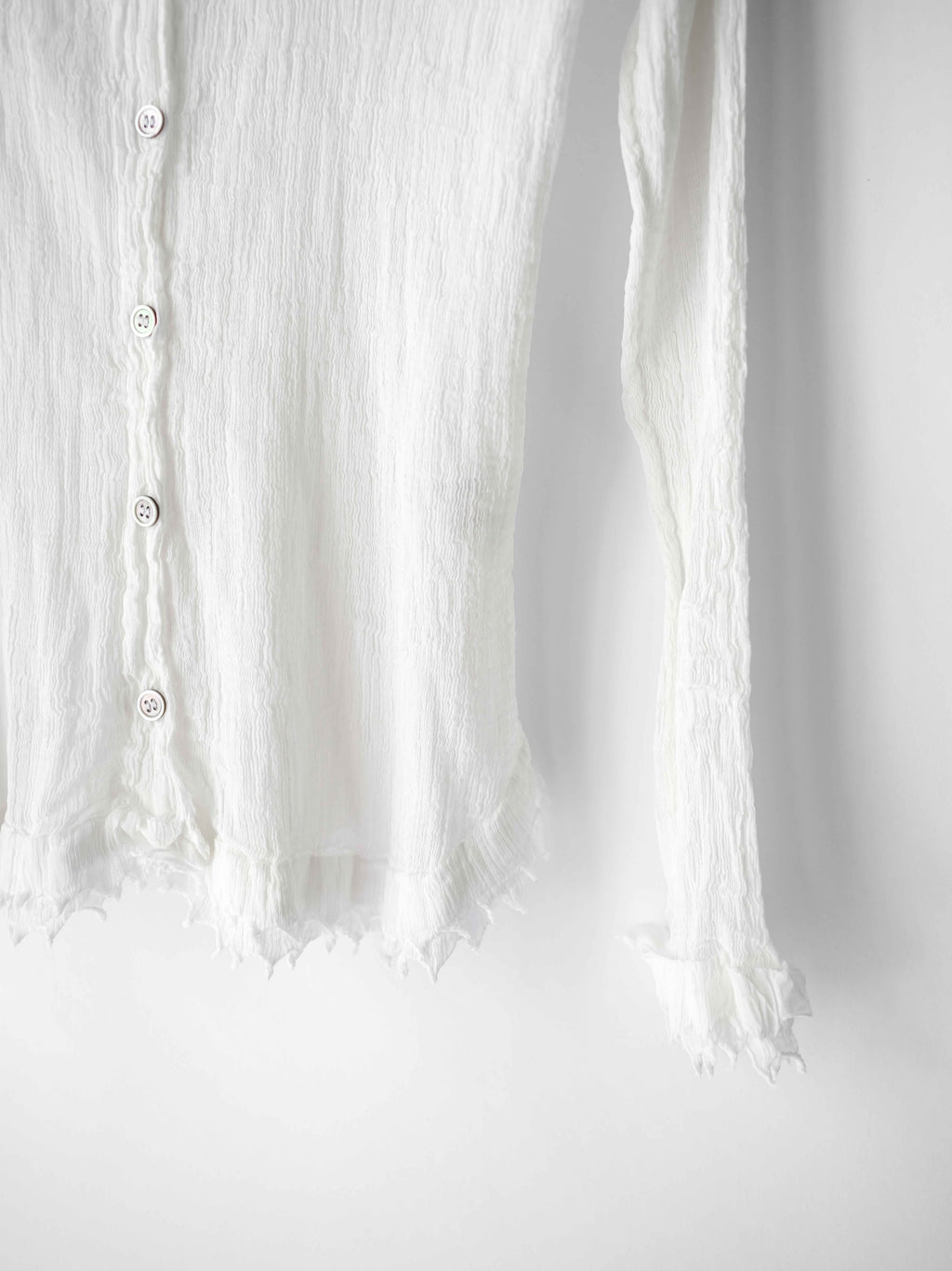 SS2007 ISSEY MIYAKE ME PLEATED WHITE JELLYFISH LS SHIRT