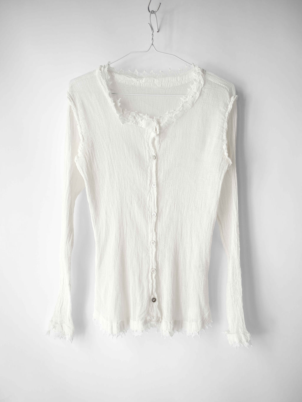 SS2007 ISSEY MIYAKE ME PLEATED WHITE JELLYFISH LS SHIRT