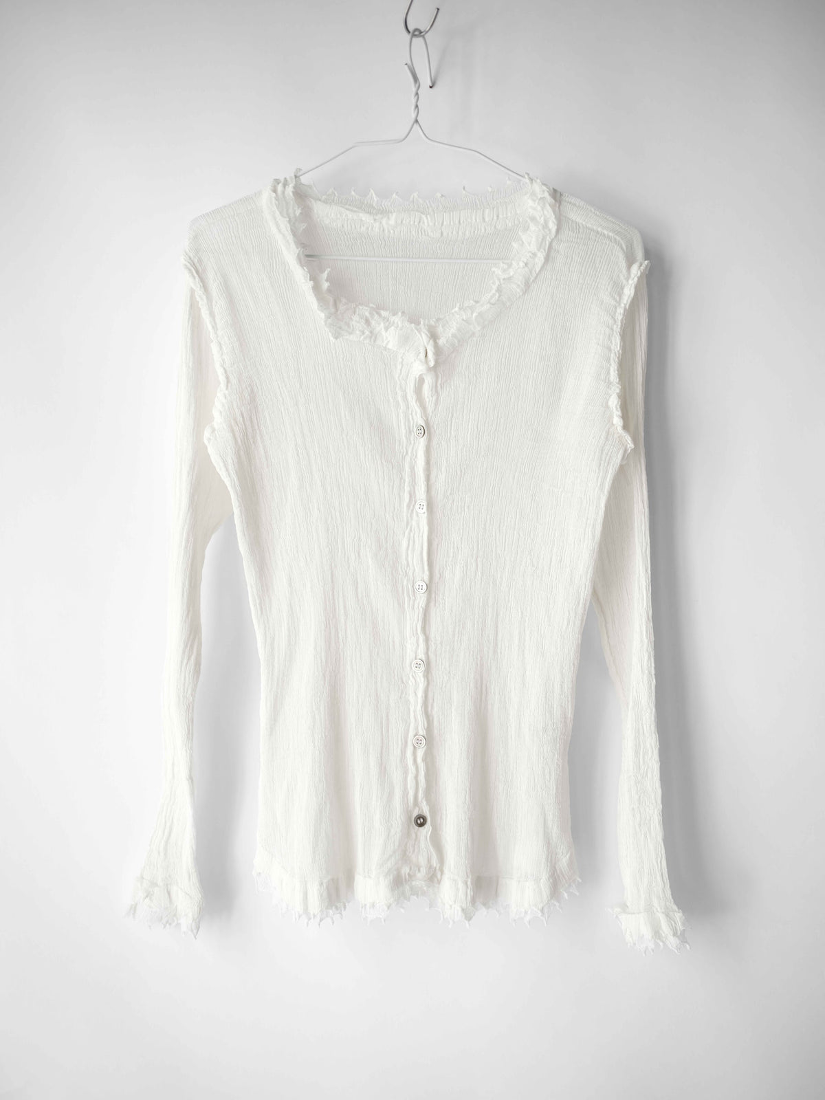 SS2007 ISSEY MIYAKE ME PLEATED WHITE JELLYFISH LS SHIRT