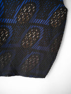 SS2007 ISSEY MIYAKE PLEATED BLACK MAINLINE ABSTRACT PRINT TANK TOP