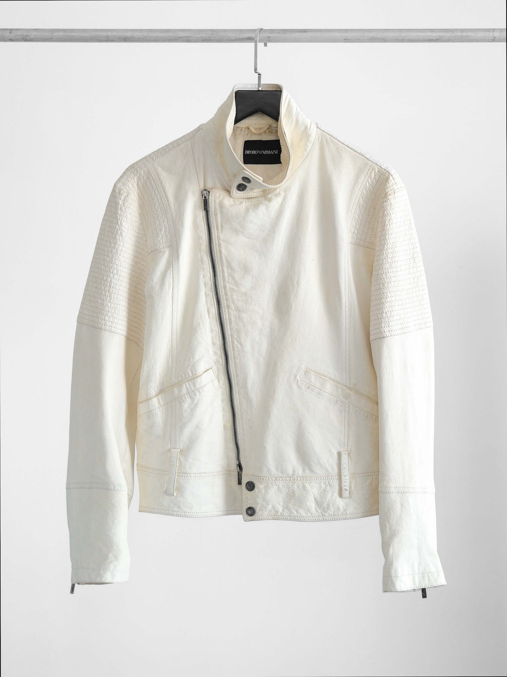 SS2008 ARMANI CREAM EMPORIO/ LEATHER JACKET