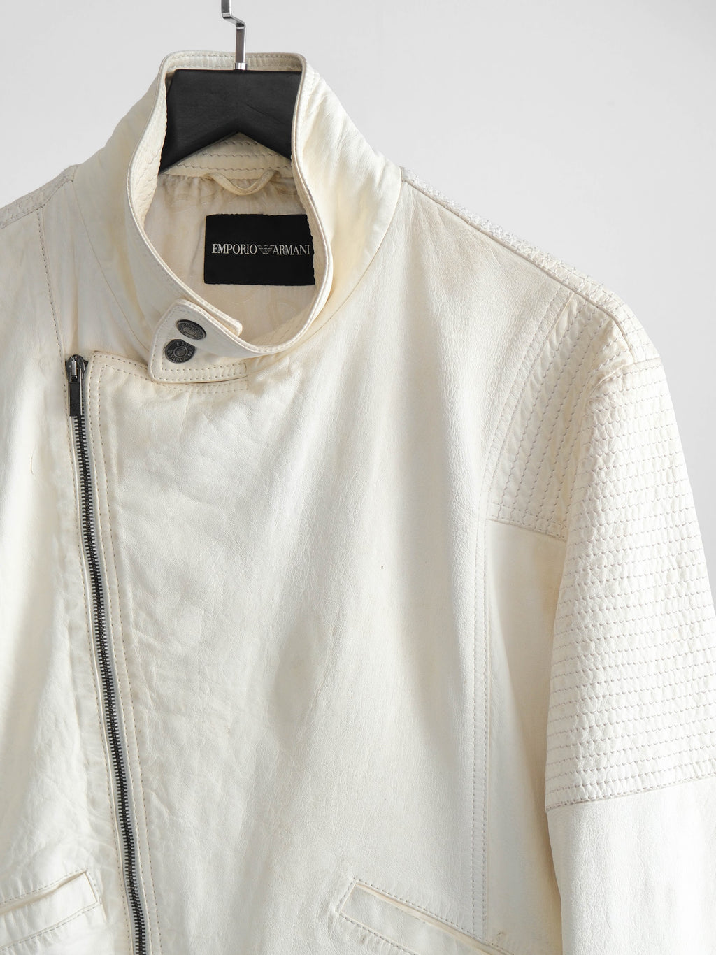 SS2008 ARMANI CREAM EMPORIO/ LEATHER JACKET