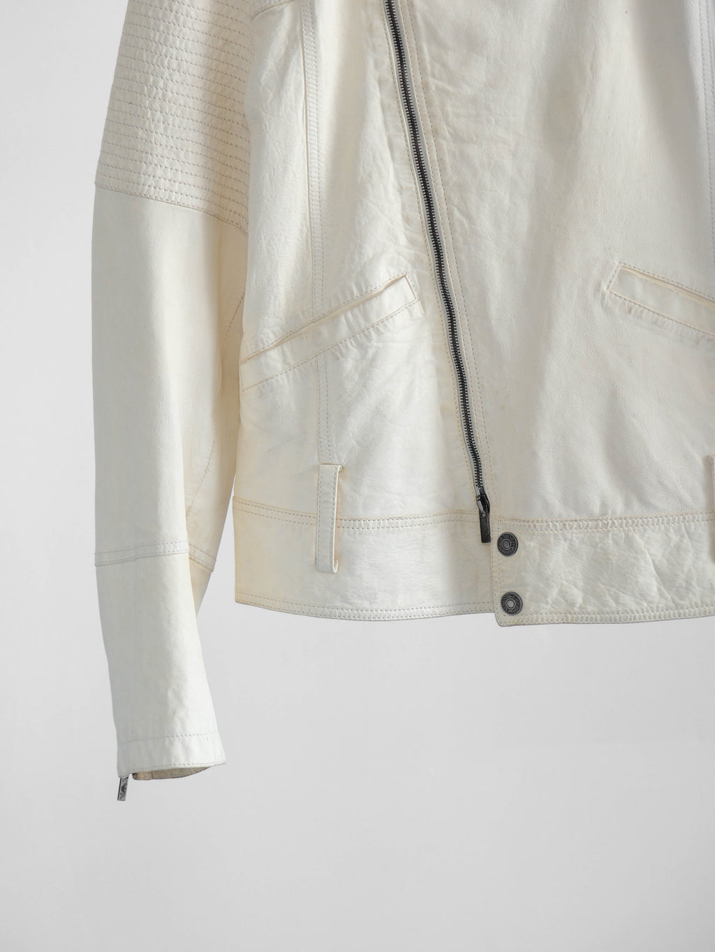 SS2008 ARMANI CREAM EMPORIO/ LEATHER JACKET