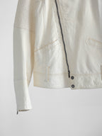 SS2008 ARMANI CREAM EMPORIO/ LEATHER JACKET