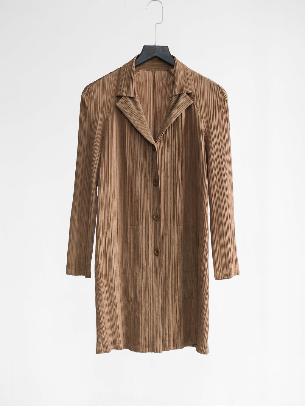 SS2008 ISSEY MIYAKE PLEATS BROWN PLEATSPLEASE COAT