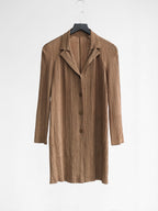 SS2008 ISSEY MIYAKE PLEATS BROWN PLEATSPLEASE COAT
