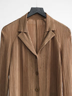 SS2008 ISSEY MIYAKE PLEATS BROWN PLEATSPLEASE COAT