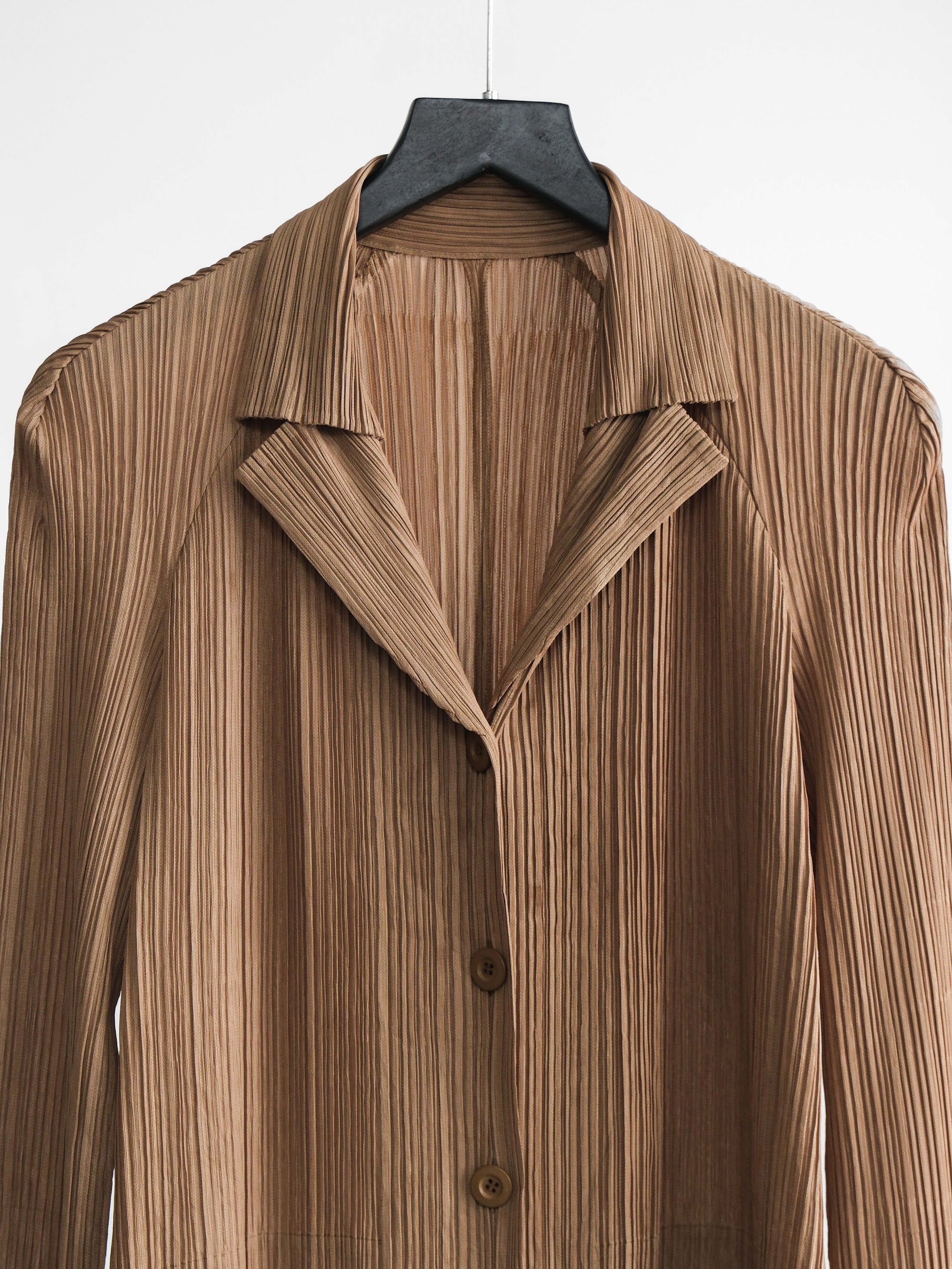 SS2008 ISSEY MIYAKE PLEATS BROWN PLEATSPLEASE COAT