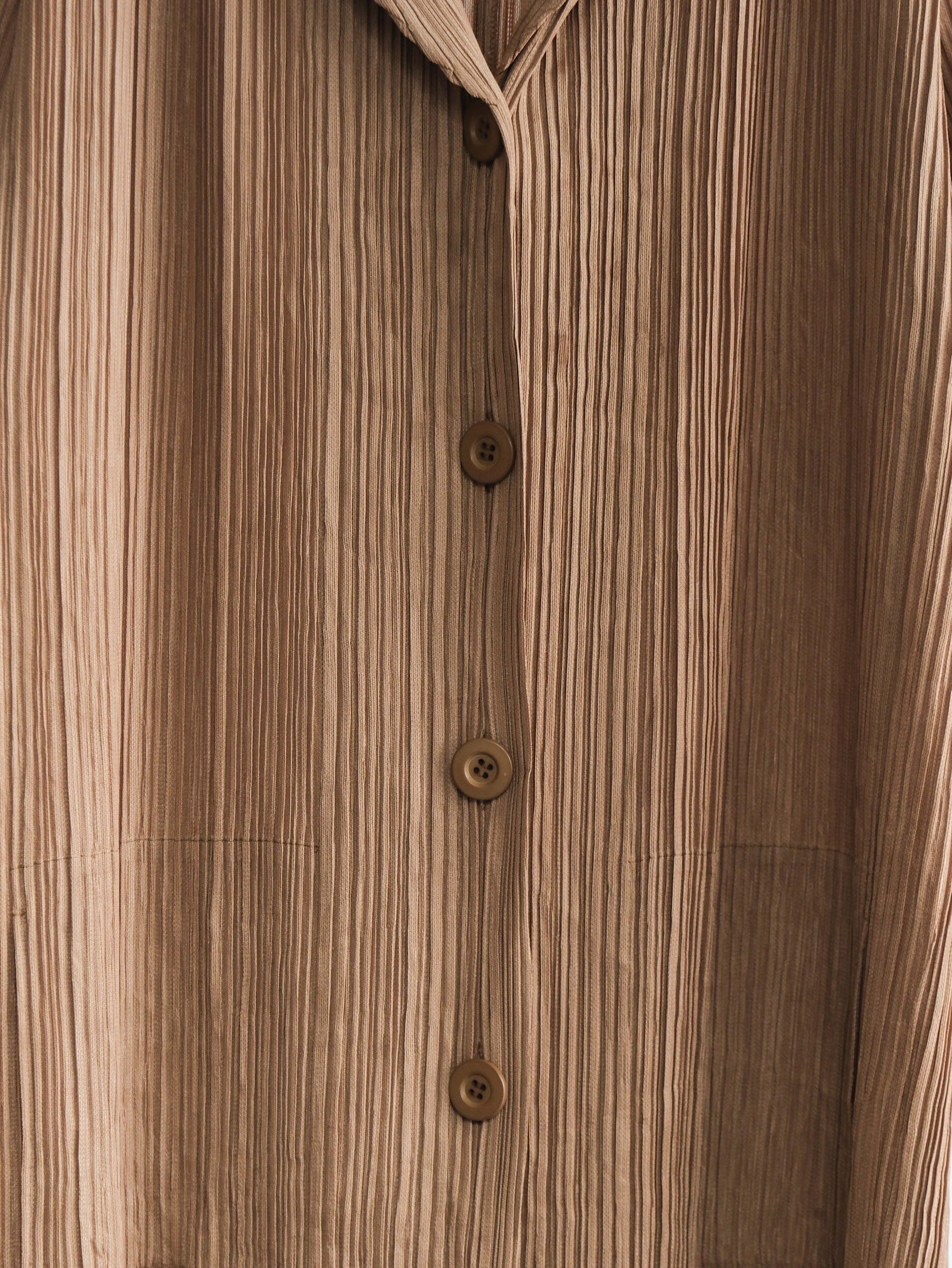 SS2008 ISSEY MIYAKE PLEATS BROWN PLEATSPLEASE COAT