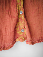 SS2009 ISSEY MIYAKE ME CRUSHED PLEATS ORANGE GRADIENT LS SHIRT
