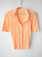 SS2010 ISSEY MIYAKE PLEATSPLEASE PLEATED ORANGE SS SHIRT