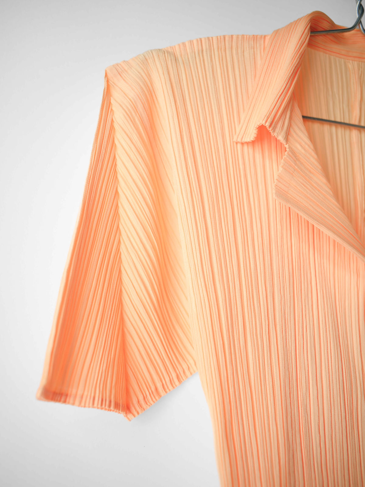 SS2010 ISSEY MIYAKE PLEATSPLEASE PLEATED ORANGE SS SHIRT