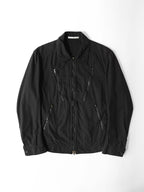 SS2010 YOHJI YAMAMOTO POUR HOMME BLACK DYED COTTON ZIP POCKET BLOUSON BLACK 2 JACKET