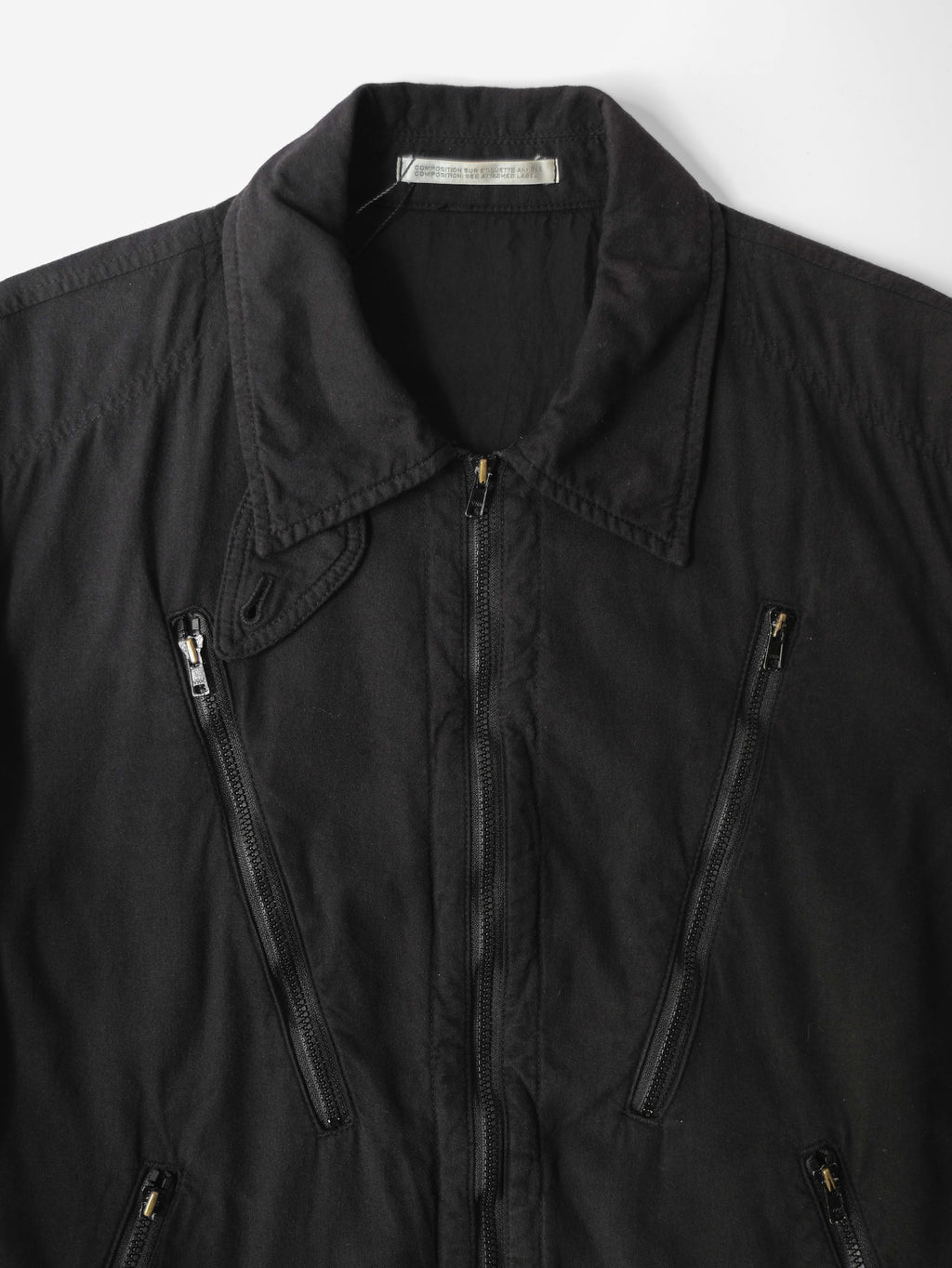 SS2010 YOHJI YAMAMOTO POUR HOMME BLACK DYED COTTON ZIP POCKET BLOUSON BLACK 2 JACKET