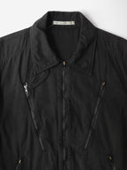 SS2010 YOHJI YAMAMOTO POUR HOMME BLACK DYED COTTON ZIP POCKET BLOUSON BLACK 2 JACKET
