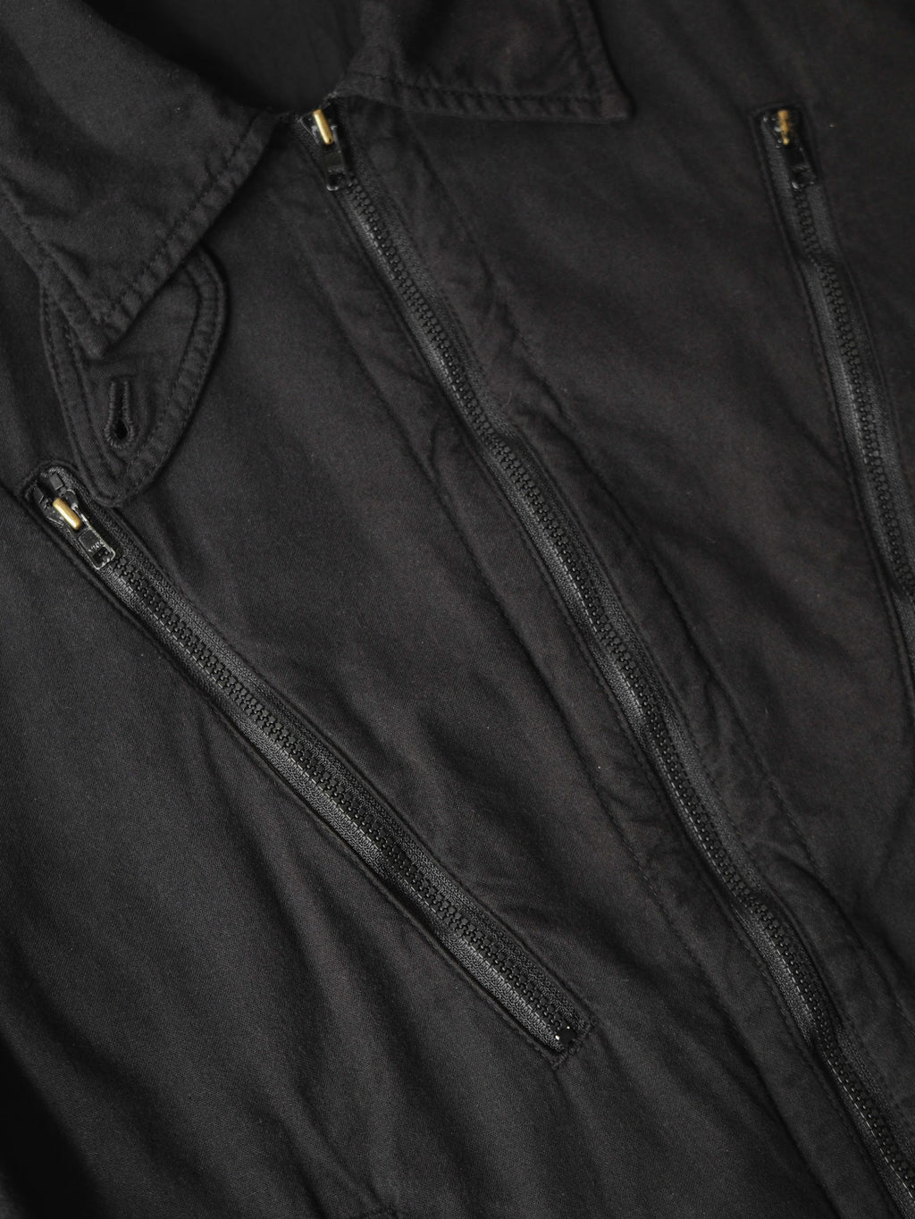 SS2010 YOHJI YAMAMOTO POUR HOMME BLACK DYED COTTON ZIP POCKET BLOUSON BLACK 2 JACKET