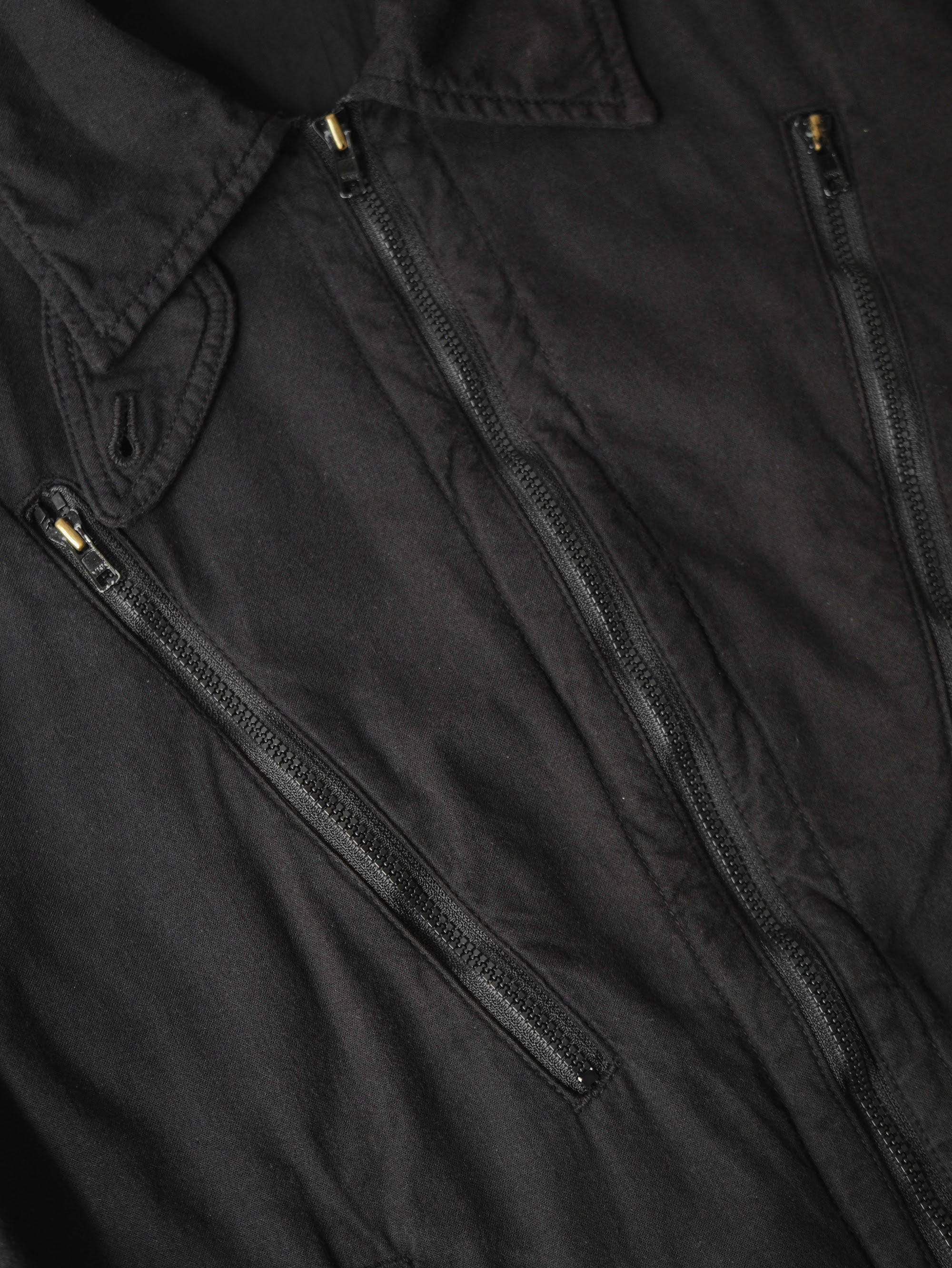 SS2010 YOHJI YAMAMOTO POUR HOMME BLACK DYED COTTON ZIP POCKET BLOUSON BLACK 2 JACKET