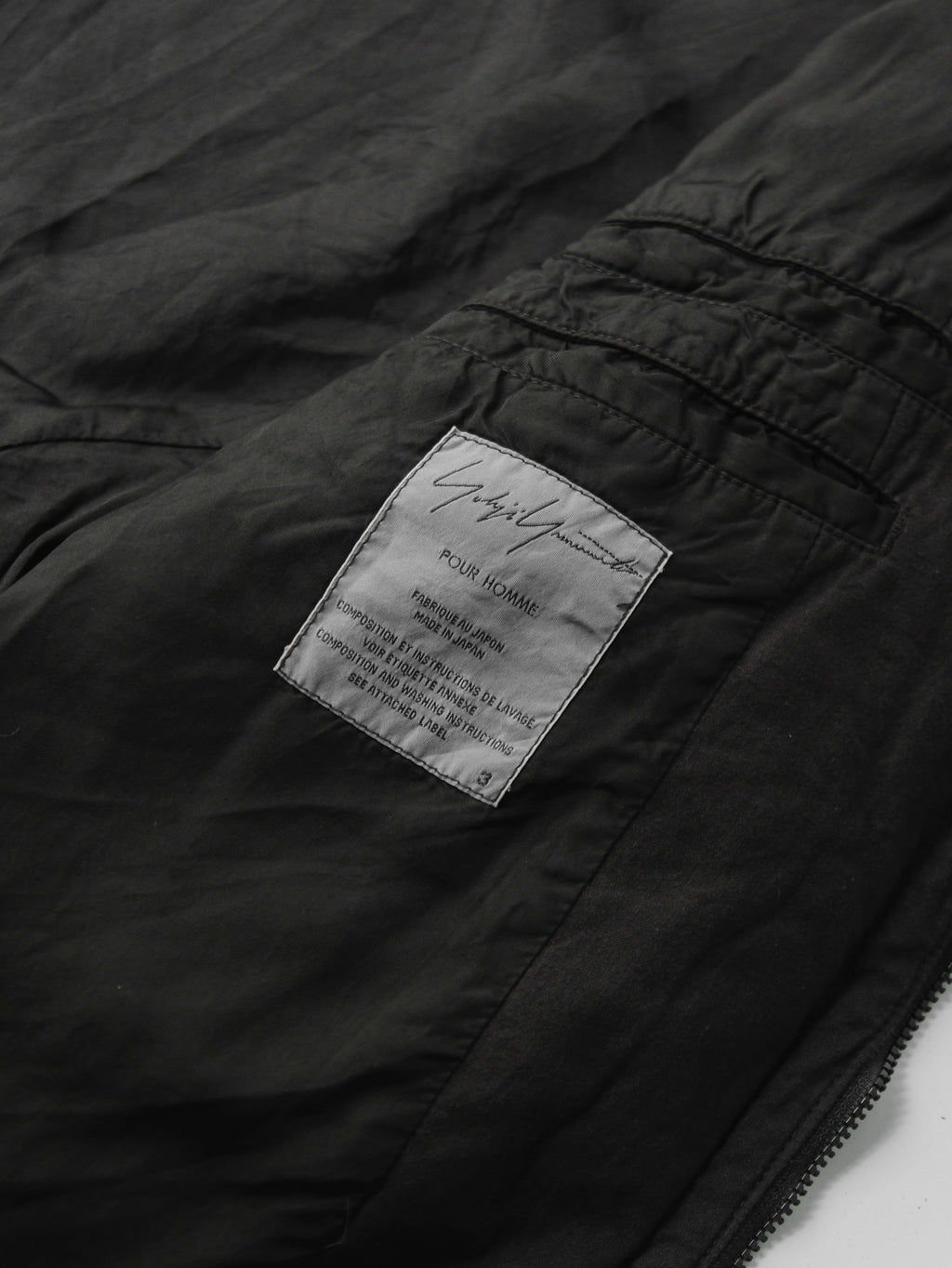 SS2010 YOHJI YAMAMOTO POUR HOMME BLACK DYED COTTON ZIP POCKET BLOUSON BLACK 2 JACKET