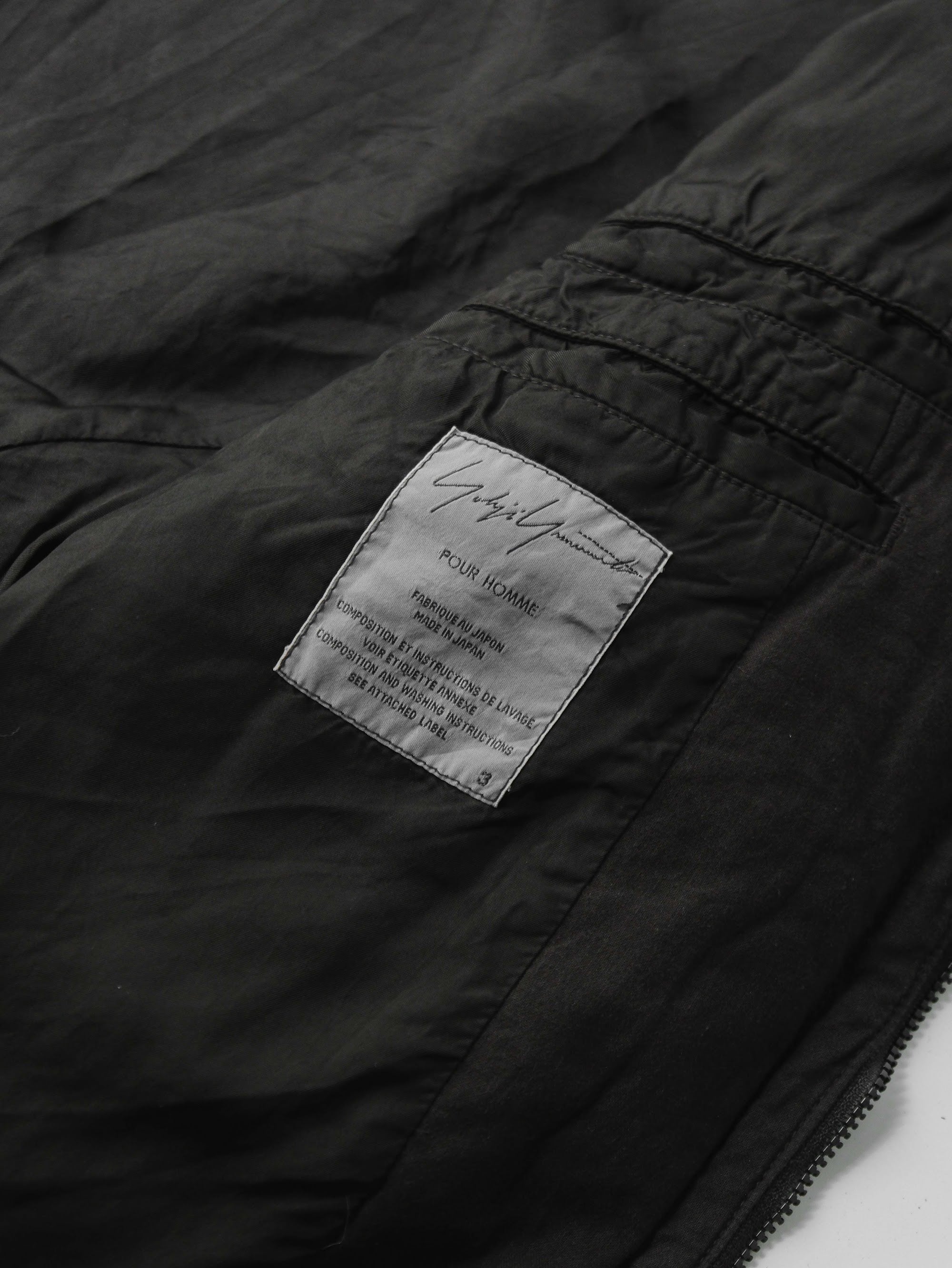 SS2010 YOHJI YAMAMOTO POUR HOMME BLACK DYED COTTON ZIP POCKET BLOUSON BLACK 2 JACKET