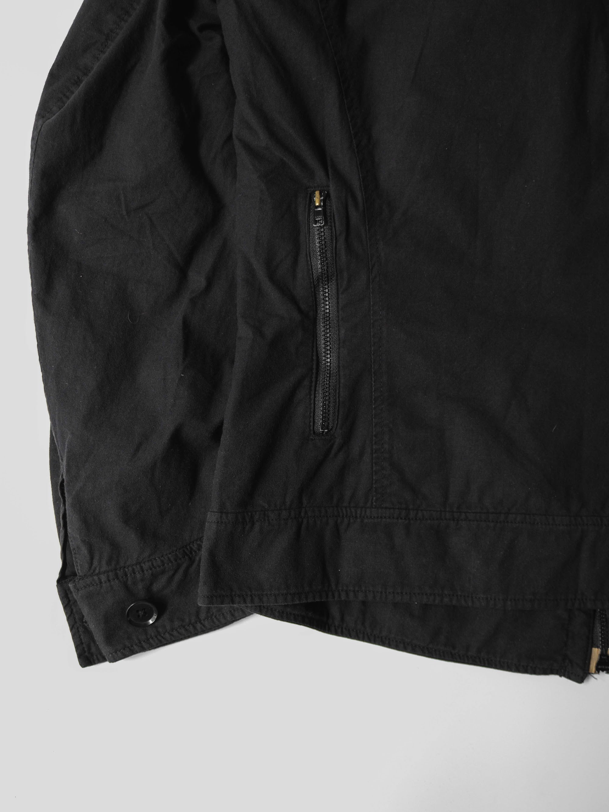 SS2010 YOHJI YAMAMOTO POUR HOMME BLACK DYED COTTON ZIP POCKET BLOUSON BLACK 2 JACKET