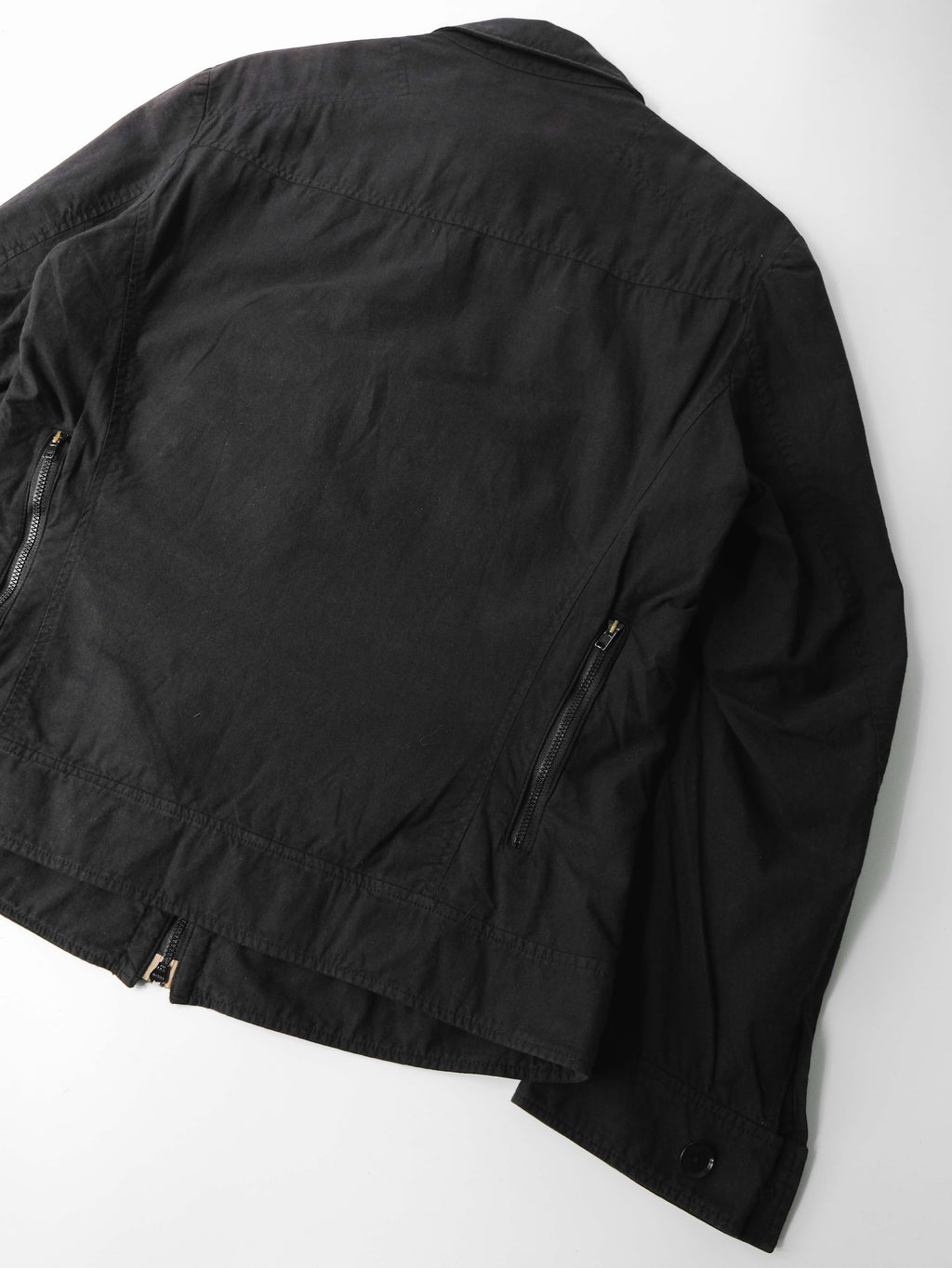 SS2010 YOHJI YAMAMOTO POUR HOMME BLACK DYED COTTON ZIP POCKET BLOUSON BLACK 2 JACKET