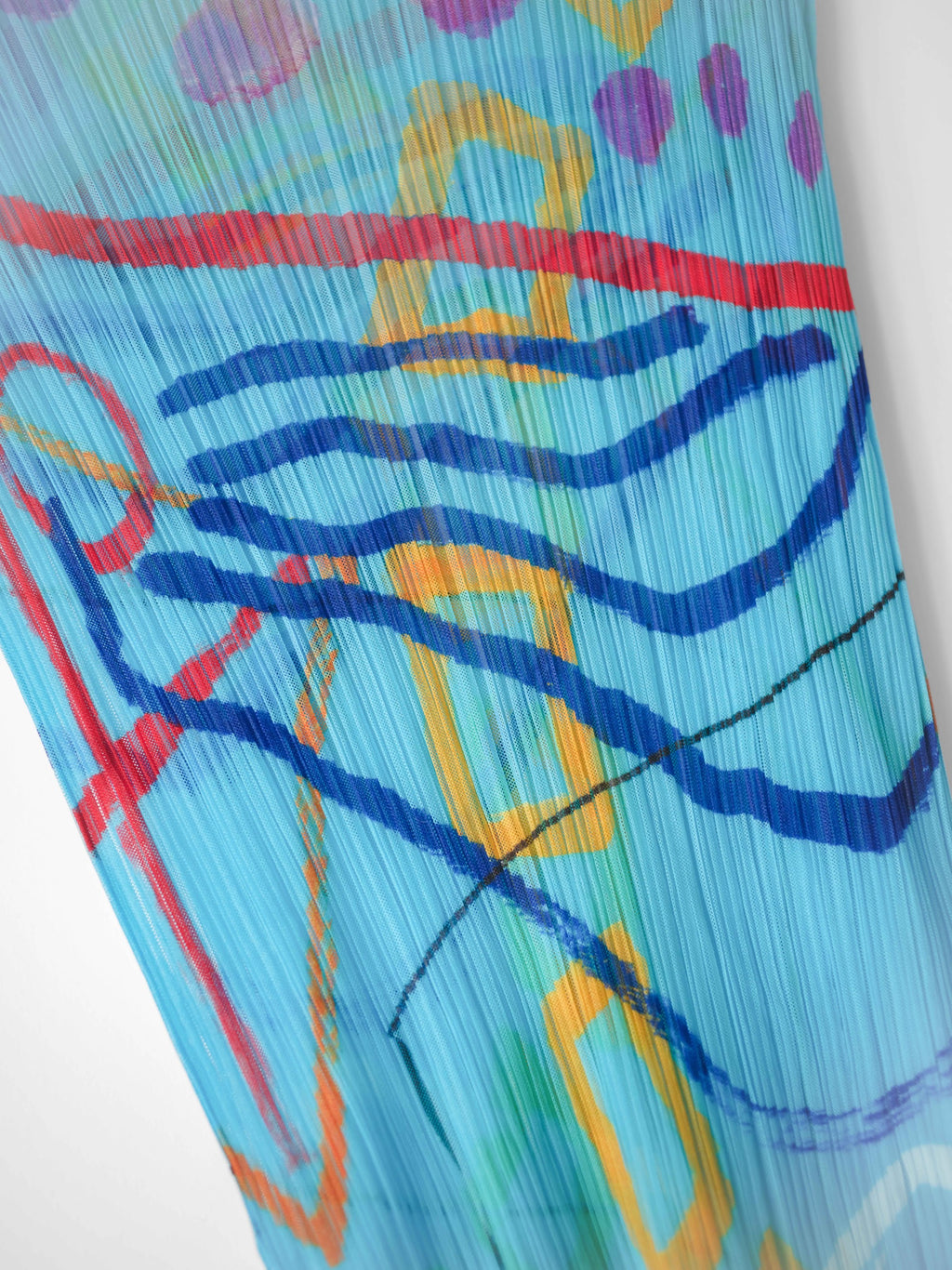SS2011 ISSEY MIYAKE PLEATSPLEASE PLEATED BLUE ABSTRACT PRINT TANK TOP