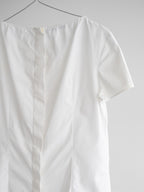 SS2011 PRADA WHITE RUFFLE FRONT SLEEVELESS SILK SS SHIRT