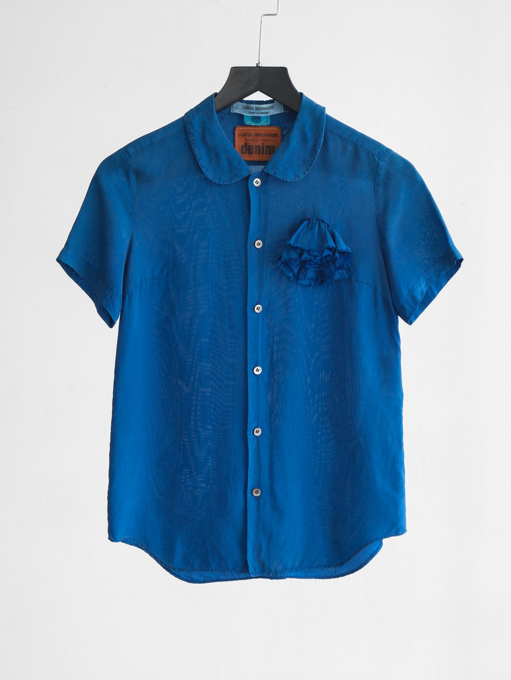 SS2013 CDG FLORAL NAVY JUNYA WATANABE DENIM SS SHIRT