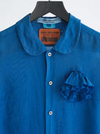 SS2013 CDG FLORAL NAVY JUNYA WATANABE DENIM SS SHIRT