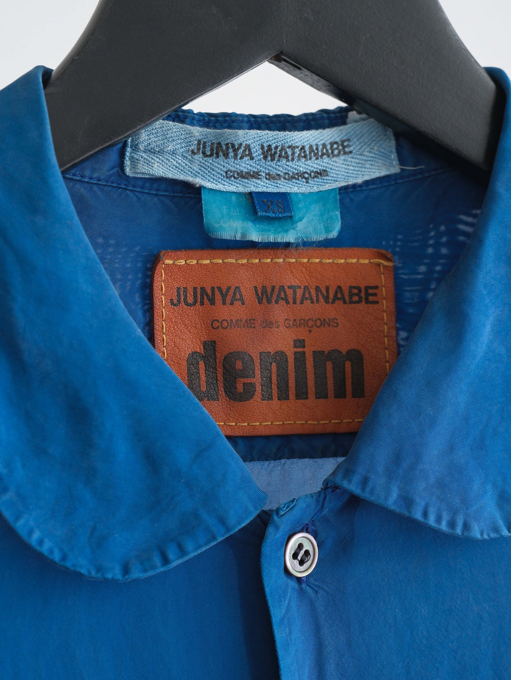 SS2013 CDG FLORAL NAVY JUNYA WATANABE DENIM SS SHIRT