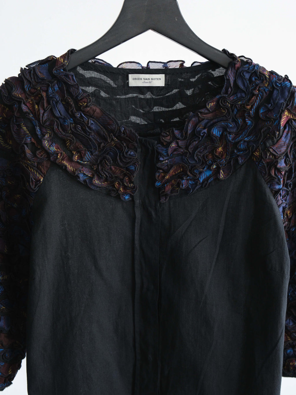 SS2013 DRIES VAN NOTEN FLORAL BLACK SS SHIRT